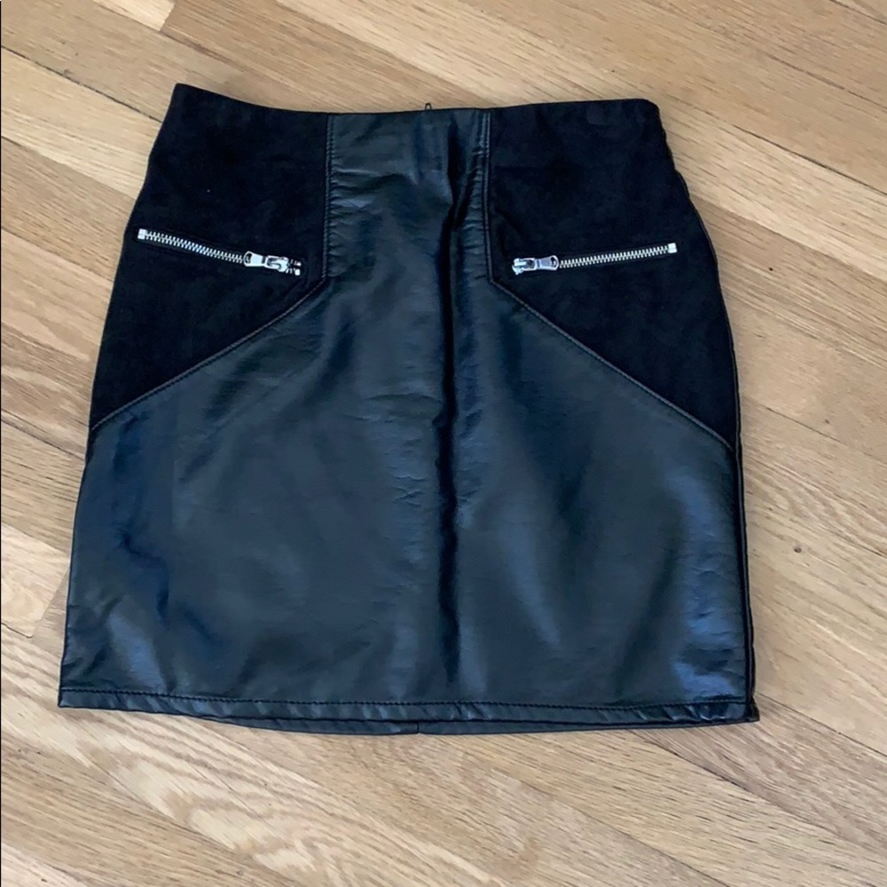 Faux leather skirt